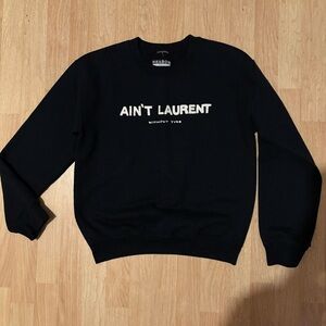 REASON BRAND AINT LAURENT WITHOUT YVES CREWNECK SWEATER SMALL